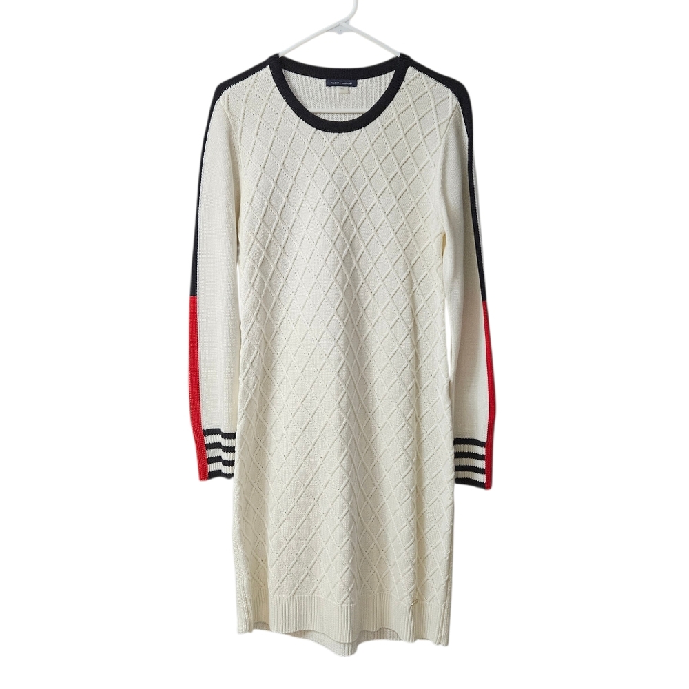 Tommy Hilfiger Knit Sweater Dress Women's Large Long Sleeve Stripes